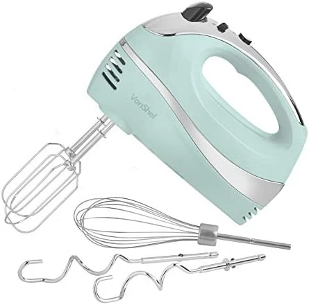 Discount ๐ VonShef 5-Speed Hand Mixer - Electric 250W Hand-held Mixer With Turbo Boost Button & Stainless Steel Accessories (Chrome Beater, Dough Hook & Balloon Whisk) For Baking Cookies, Brownies & Cakes - Blu ๐ - Image 5