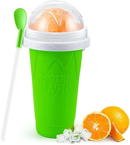Promo 😉 RELPOM® Slushie Maker Cup, TIK TOK Magic Quick Frozen Smoothies Cup, Cooling Cup, Double Layer Squeeze Slushy Maker Cup, 🎄 Christmas Gifts For Kids (Blue) ⭐ - Image 8