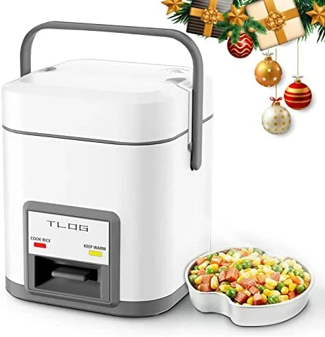 Best deal 😍 TLOG Mini Rice Cooker 2.5-Cup Uncooked(5-Cup Cooked), Healthy Ceramic 🧥 Coating 1.2L Small Rice Cooker For 1-3 People, Portable Travel Rice Cooker With Steam Tray, Rice Maker For Grains, White Rice, Oatmeal, Veggies Grey 😀 - Image 7