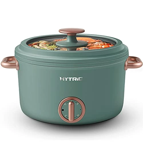 Brand new ๐ Hytric Electric Hot Pot, 2.5L Portable Electric Skillet With Nonstick ๐งฅ Coating, Dual Power Control Multi-Function Electric Cooker For Stir Fry, Steak, Noodles, Ramen Cooker For Dorm And Office, Green ๐งจ