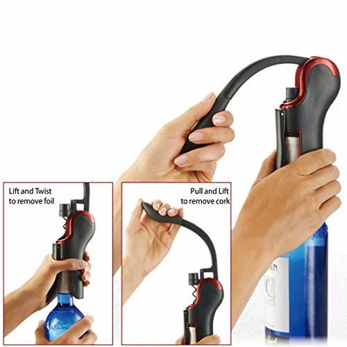 Outlet βοΈ KEISSCO Wine Opener Compact Vertical Corkscrew Wine Bottle Opener With Built-in Foil Cutter β¨ - Image 2