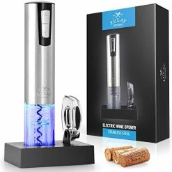 Coupon 👏 Zulay Kitchen Zulay Electric Wine Opener With Charging Base And Foil Cutter - Stainless Steel Automatic Wine Bottle Opener - Rechargeable Electric Wine Bottle Opener - Wine Opener Electric Corkscrew Opener 😍