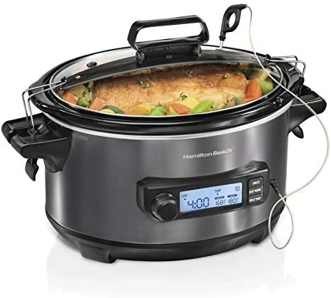 Best deal ๐ฅฐ Hamilton Beach 33866 Portable 6-Quart Set & Forget Digital Programmable Slow Cooker With Lid Lock, Temp Tracking Temperature Probe, Black Stainless ๐งจ - Image 6