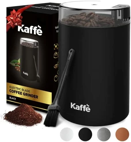 Top 10 🔥 Kaffè Kaffe Coffee Grinder Electric - Spice Grinder W/ Cleaning Brush, Easy On/Off - Perfect For Espresso, Herbs, Spices, Nuts, Grain - 3.5oz / 14 Cup. Black 🔥 - Image 12