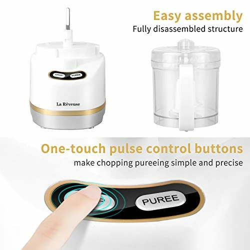 Best reviews of โญ La Reveuse Electric Mini Food Processor Small Chopper 200 Watts 2-Cup Prep Bowl For Mincing Chopping Grinding Blending Pureeing (White) ๐ - Image 3