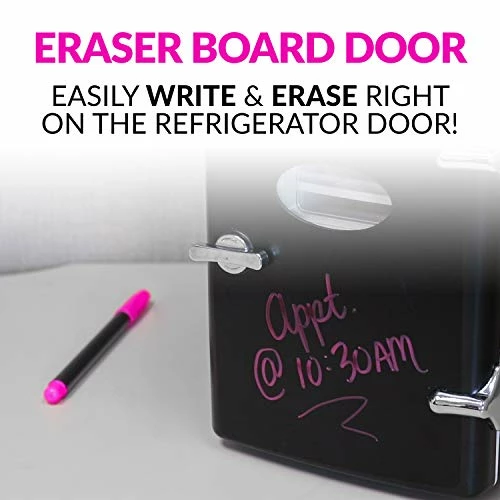 Top 10 🥰 Nostalgia RF6RRBK Retro 6-Can Personal Cooling And Heating Mini Refrigerator With Eraser Board Door Carry Handle And Display Window For Home, Office, Car, Boat Or Dorm Room, Black 👍 - Image 4