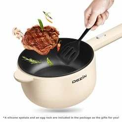 Outlet ❤️ Dezin Electric Hot Pot, 1.8L Non-Stick Sauté Pan, Rapid Noodles Cooker, Mini Pot For Steak, Egg, Fried Rice, Ramen, Oatmeal, Soup With Power Adjustment, College Dorm Room Essential(Egg Rack Included) Pink 🌟