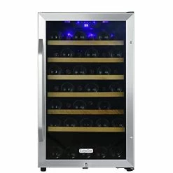 Flash Sale 🌟 EdgeStar CWF440SZ 20 Inch Wide 44 Bottle Capacity Free Standing Wine Cooler With Reversible Door And LED Lighting Stainless Steel 👍