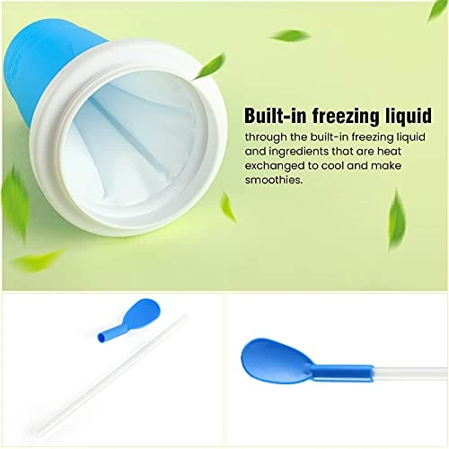Promo 😉 RELPOM® Slushie Maker Cup, TIK TOK Magic Quick Frozen Smoothies Cup, Cooling Cup, Double Layer Squeeze Slushy Maker Cup, 🎄 Christmas Gifts For Kids (Blue) ⭐ - Image 5