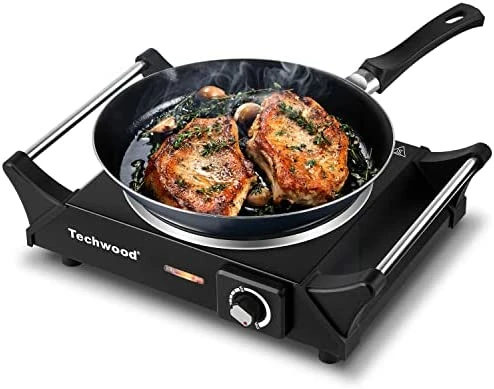 Wholesale โ๏ธ Techwood Hot Plate Portable Electric Stove 1500W Countertop Single Burner With Adjustable Temperature & Stay Cool Handles, 7.5โ Cooktop For Dorm Office/Home/Camp, Compatible For All Cookwares ๐ - Image 10