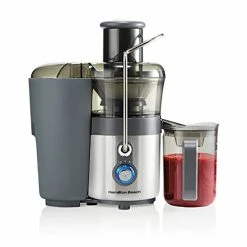 Outlet ✔️ Hamilton Beach Juicer Machine, Centrifugal Extractor, Big Mouth 3" Feed Chute, Easy Clean, 2-Speeds, BPA Free Pitcher, Holds 40 Oz. - 850W Motor, Silver 😀