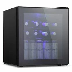 Flash Sale 👏 Antarctic Star 1.6cu.ft Wine Cooler/Cabinet Beverage Refigerator Small Wine Cellar Soda Beer Counter Top Bar Fridge Quiet Operation Compressor Freestanding Door Black Glass 👍