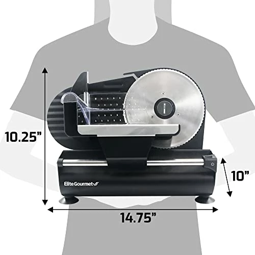 Best Sale ๐ Elite Gourmet EMT-625B Ultimate Precision Electric Deli Food Meat Slicer Removable Stainless Steel Blade, Adjustable Thickness, Ideal For Cold Cuts, Hard Cheese, Vegetables & Bread, 7.5โ, Black ๐ - Image 6