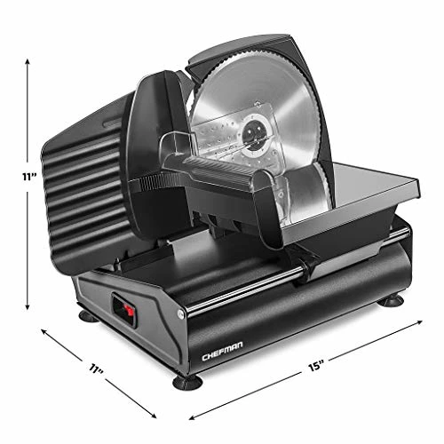 Wholesale π― Chefman Die-Cast Electric Meat & Deli Slicer, A Powerful Machine With Adjustable Slice Thickness, Stainless Steel Blades & Safe Non-Slip Feet To Easily Cut Ham, Cheese, Bread, Fruit & Veggies At Ho β - Image 5