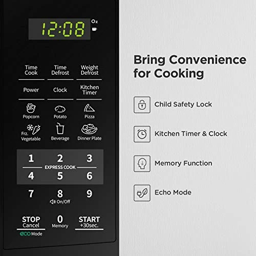 Best Pirce 🤩 COMFEE' EM720CPL-PMB Countertop Microwave Oven With Sound On/Off, ECO Mode And Easy One-Touch Buttons, 0.7cu.ft, 700W, Black Black Microwave 😍 - Image 3
