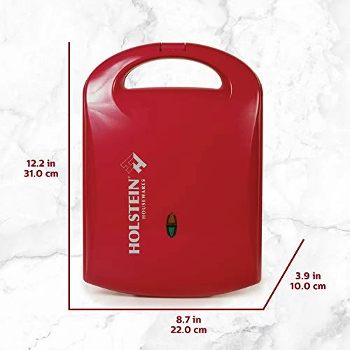 Discount ❤️ Holstein Housewares - Non-Stick Heart Waffle Maker, Red - Makes 4 Heart-Shaped Waffles In M 🔥 - Image 2