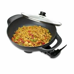 Hot Sale β¨ Brentwood Appliances SK-69BK 13-Inch Non-Stick Flat-Bottom Electric Wok Skillet With Vented Glass Lid Other Kitchen Appliances, Normal, Black π