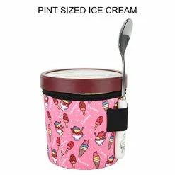 Discount 😉 Homakover 2 Pack Ice Cream And Leopard Pattern Pint Size Ice Cream Sleeves Neoprene Cover With Spoon Holder Cover (Ice Cream (2PCS)) 🔔