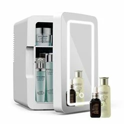 Cheapest ⭐ Living Enrichment Mini Fridge 6L Capacity, Portable Small Refrigerator Cooler Or Warmer, AC DC Powered, Skincare Fridge With Mirror Door, For Food, Cosmetics, Home, Office And Car - W ✔️