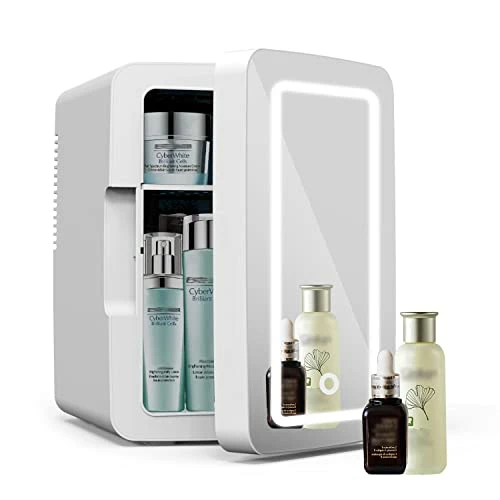 Cheapest ⭐ Living Enrichment Mini Fridge 6L Capacity, Portable Small Refrigerator Cooler Or Warmer, AC DC Powered, Skincare Fridge With Mirror Door, For Food, Cosmetics, Home, Office And Car - W ✔️