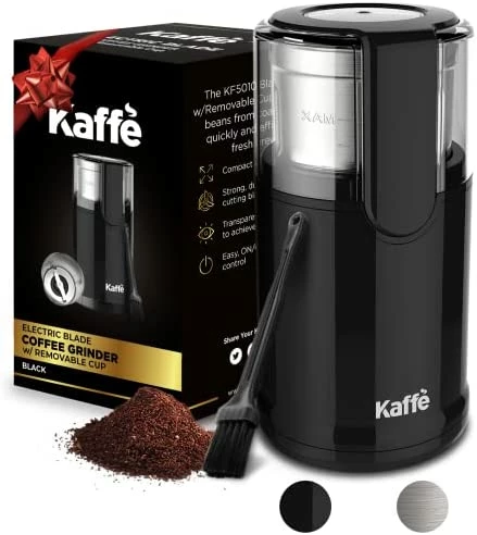Top 10 🔥 Kaffè Kaffe Coffee Grinder Electric - Spice Grinder W/ Cleaning Brush, Easy On/Off - Perfect For Espresso, Herbs, Spices, Nuts, Grain - 3.5oz / 14 Cup. Black 🔥 - Image 13