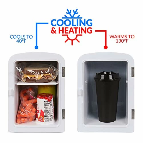 Top 10 🥰 Nostalgia RF6RRBK Retro 6-Can Personal Cooling And Heating Mini Refrigerator With Eraser Board Door Carry Handle And Display Window For Home, Office, Car, Boat Or Dorm Room, Black 👍 - Image 3