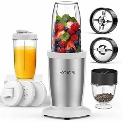 Best deal 🛒 KOIOS PRO 850W Bullet Personal Blender For Shakes And Smoothies, Protein Drinks, 11 Pieces Set Blender For Kitchen Baby Food With Ultra Smooth 6-Edge Blade, Coffee Grinder For Beans, Nuts, Spices, 2x17 Oz + 10 Oz Large & Small To-Go Cups, 2 Spout Drinking Lids, Portable Travel Mixer, BPA Free (White) 🥰