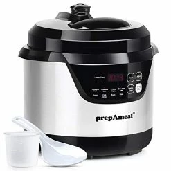 Promo ❤️ PrepAmeal 3 Quart Pressure Cooker 8 IN 1 Multi Use Programmable Instant Cooker Electric Pressure Pot With Slow Cooker, Rice Cooker, Steamer, Sauté, Brown, W 🥰