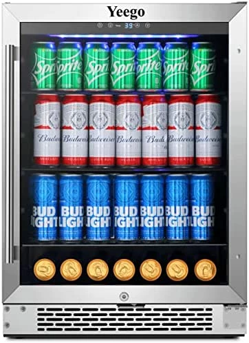 Cheapest 😍 Yeego 24 Inch Wine And Beverage Refrigerator, Hold 60 Cans And 20 Bottles Dual Zone Wine Beer Fridge Cooler With Stainless Steel French Door Digital Temperature Control And Key Lock Quiet Operation 🛒 - Image 13