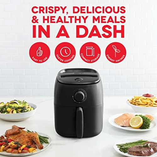 Wholesale ๐ DASH Tasti-Crispโข Electric Air Fryer Oven Cooker With Temperature Control, Non-Stick Fry Basket, Recipe Guide + Auto Shut Off Feature, 1000-Watt, 2.6Qt, Black ๐ฏ - Image 2