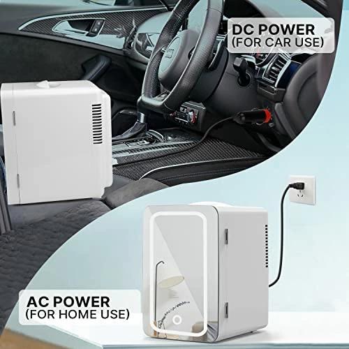 Cheapest ⭐ Living Enrichment Mini Fridge 6L Capacity, Portable Small Refrigerator Cooler Or Warmer, AC DC Powered, Skincare Fridge With Mirror Door, For Food, Cosmetics, Home, Office And Car - W ✔️ - Image 3