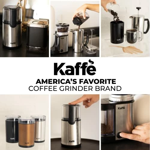 Top 10 🔥 Kaffè Kaffe Coffee Grinder Electric - Spice Grinder W/ Cleaning Brush, Easy On/Off - Perfect For Espresso, Herbs, Spices, Nuts, Grain - 3.5oz / 14 Cup. Black 🔥 - Image 6