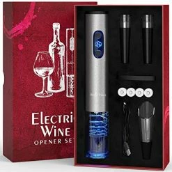 Discount 🎉 Electric Wine Opener Set Uncle Viner With Charger & Batteries - Gift Idea For Wine Lover - Battery Operated Corkscrew - Automatic Cordless Wine Bottle Opener Rechargeable - 👩 Mother's Day 🔔 Christmas Kit 🎁