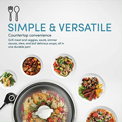 Flash Sale ๐ Aroma Housewares ASP-137 Grillet 3Qt. 3-in-1 Cool-Touch Electric Indoor Grill Portable, Dishwasher Safe, 3-Quart, Whit ๐ - Image 2