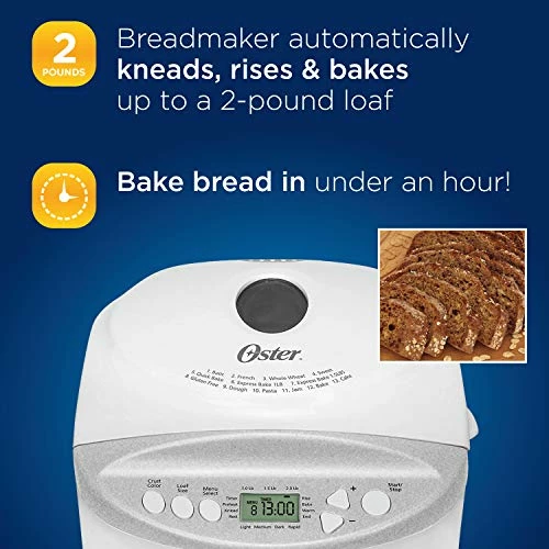 Budget 🎁 Oster Expressbake Bread Maker With Gluten-Free Setting, 2 Pound, White (CKSTBR9050-NP) 🔥 - Image 2