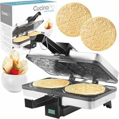Best reviews of 🧨 CucinaPro Krumkake Baker By Cucina Pro - 100% Non Stick, Makes Two Krumkake Pizzelle-Like Cookies, Great For Cannoli Filling & Cones ⌛