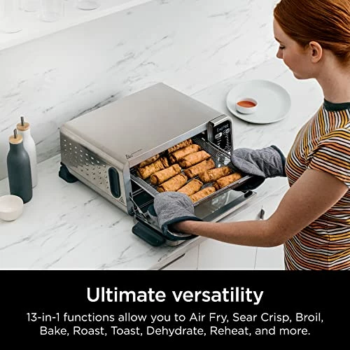 New โค๏ธ Ninja SP351 Foodi Smart 13-in-1 Dual Heat Air Fry Countertop Oven, Dehydrate, Reheat, Smart Thermometer, 1800-watts, Silver ๐ - Image 2