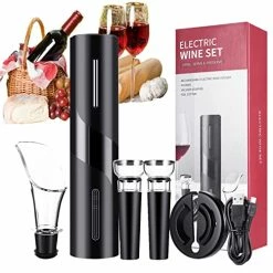 Deals 😍 Electric Wine Opener Set ,Wine Bottle Opener Gifts For Home Kitchen,Wine Gifts For Wine Lovers, 5 In 1 Automatic Wine Bottle Opener With Foil Cutter Vacuum Stoppers Pourer 😉