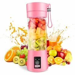 Promo 🔔 FlyBanboo Portable Blender, Personal Blender For Shakes And Smoothies, Blender Shake Smoothie For Kitchen Personal Size Blenders With Rechargeable USB, 380Ml Traveling Fruit Veggie Juicer Cup With 6 Blades Pink 2023 ⌛