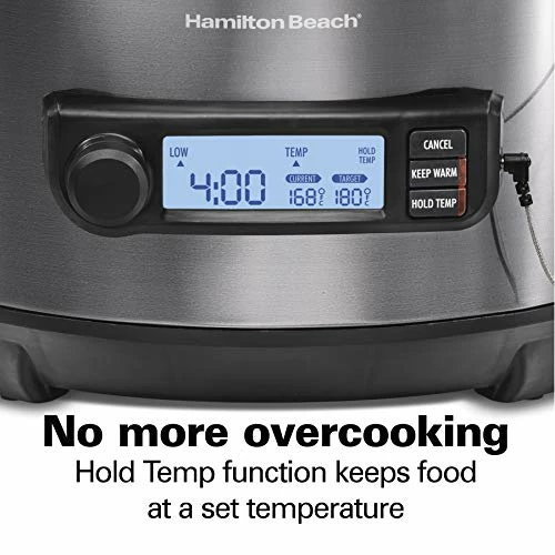 Best deal ๐ฅฐ Hamilton Beach 33866 Portable 6-Quart Set & Forget Digital Programmable Slow Cooker With Lid Lock, Temp Tracking Temperature Probe, Black Stainless ๐งจ - Image 4