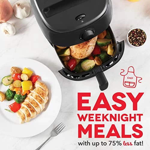 Wholesale ๐ DASH Tasti-Crispโข Electric Air Fryer Oven Cooker With Temperature Control, Non-Stick Fry Basket, Recipe Guide + Auto Shut Off Feature, 1000-Watt, 2.6Qt, Black ๐ฏ - Image 6