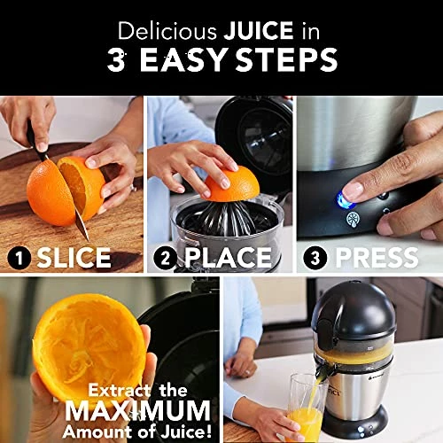 Best Pirce β Vinci Hands-Free Patented Electric Citrus Juicer 1-Button Easy Press Lemon Lime Orange Grapefruit Juice Squeezer Easy To Clean Juicer Machine, Black/Stainless Steel π - Image 2