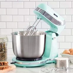 Wholesale 😉 Dash Stand Mixer (Electric Mixer For Everyday Use): 6 Speed Stand Mixer With 3 Quart Stainless Steel Mixing Bowl, Dough Hooks & Mixer Beaters For Frosting, Meringues & More - Aqua 🤩