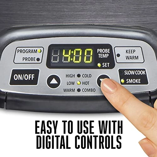 Best Sale π WESTON BRANDS 2-in-1 Programmable Slow Cooker & Electric Indoor Smoker, 6 Quart, With 3-Tier Smoking Rack For Meat, Cheese And More, Dishwasher Safe Crock, Temperature Probe, Black (03-2500-W) π - Image 4