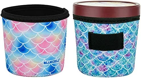 Discount 😉 Homakover 2 Pack Ice Cream And Leopard Pattern Pint Size Ice Cream Sleeves Neoprene Cover With Spoon Holder Cover (Ice Cream (2PCS)) 🔔 - Image 5