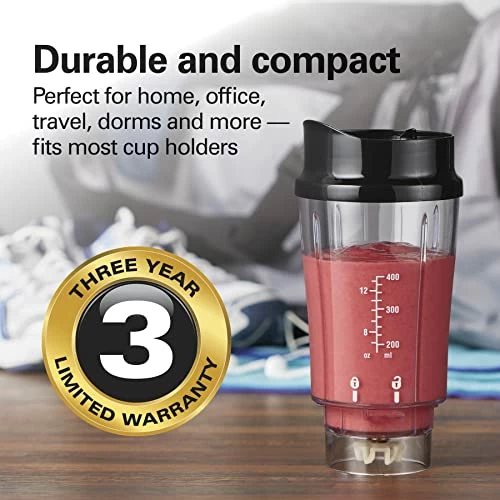 Hot Sale ✔️ Hamilton Beach Personal Blender For Shakes And Smoothies With 14 Oz Travel Cup And Lid, Black (51101AV) 👏 - Image 5