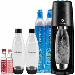 Discount 🎁 SodaStream Fizzi One Touch Sparkling Water Maker Bundle (Black) With CO2, BPA Free Bottles, And Bubly Drops Flav 🎉