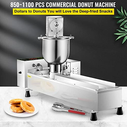 Cheap โ๏ธ VEVOR 110V Commercial Automatic Donut Making Machine, Single Row Auto Doughnut Maker, 7L Hopper Donut Maker With 3 Sizes Molds, Doughnut Fryer, 304 Stainless Steel Auto Donut ๐ - Image 2