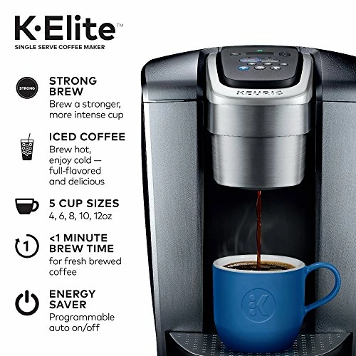 Top 10 🌟 Keurig K-Elite Coffee Maker, Single Serve K-Cup Pod Coffee Brewer, With Iced Coffee Capability, Brushed Silv ❤️ - Image 2