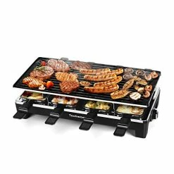 Hot Sale 😉 Raclette Table Grill, Techwood Electric Indoor Grill Korean BBQ Grill, Removable 2-in-1 Non-Stick Grill Plate, 1500W Fast Heating With 8 Cheese Melt Pans, Ideal For Parties And Family Fun Matte Black 😉